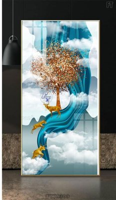 File tranh gốc PSD Tranh treo pha lê gương FT78309 còn nguyên layer