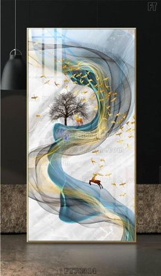 File in trần Tranh treo pha lê gương FT78314 (bản gốc) mây trời