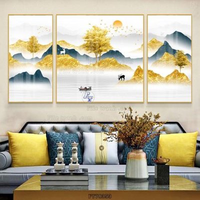 File in lụa Tranh treo pha lê gương FT78353 (chất lượng cao) Tranh treo pha lê gương FT78353