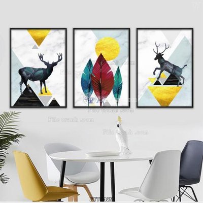 File tranh gốc in trần nhà Tranh treo pha lê gương FT78429 3D