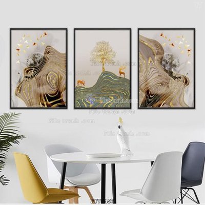 File gốc Tranh treo pha lê gương FT78456 (in lụa) hoa văn cổ điển