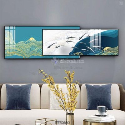 Hình ảnh file gốc in trần nhà Tranh treo pha lê gương FT78498