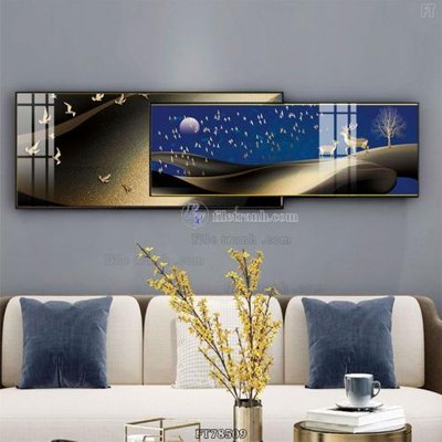 Tải file gốc Tranh treo pha lê gương FT78509 (để in lụa)