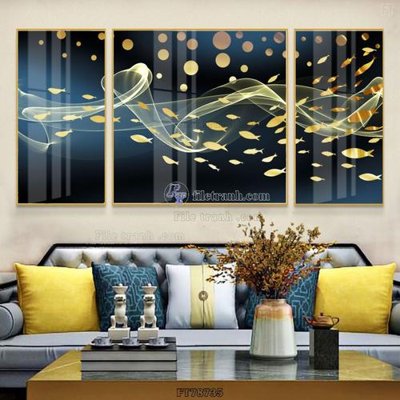 Download file gốc Tranh treo pha lê gương FT78735 (in lụa) hoa lá