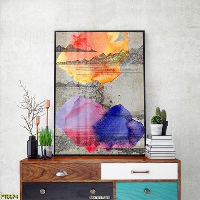 File gốc Tranh trang trí lối vào 1 tấm FT8074 (in lụa) cao cấp