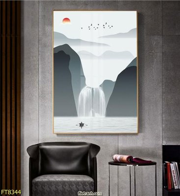 File gốc Tranh trang trí lối vào 1 tấm FT8344 (in lụa) hoa văn cổ điển