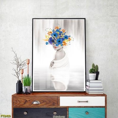 File gốc Tranh trang trí lối vào 1 tấm FT8409 (in lụa) cao cấp