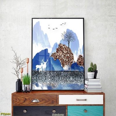 File gốc Tranh trang trí lối vào 1 tấm FT8444 (in lụa) chi tiết cao