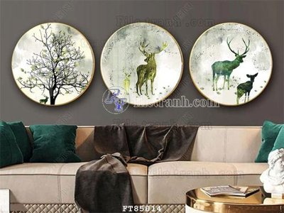 File tranh File tranh hiện đại pha lê gương FT85014 (bản gốc) treo quán cafe