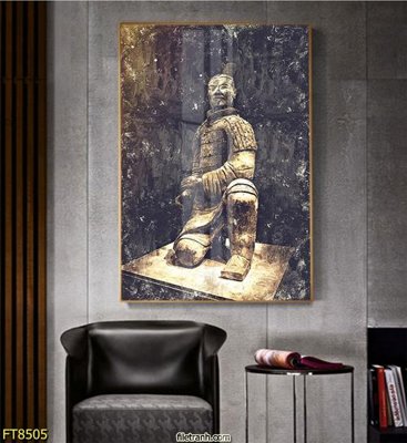 File gốc Tranh trang trí lối vào 1 tấm FT8505 (in lụa) hoa văn cổ điển