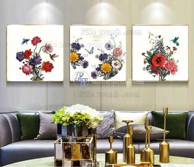 File in trần File tranh hiện đại pha lê gương FT85138 (bản gốc) hoa văn