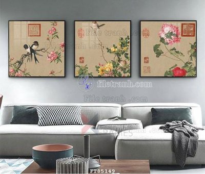 File tranh File tranh hiện đại pha lê gương FT85149 (bản gốc) in canvas