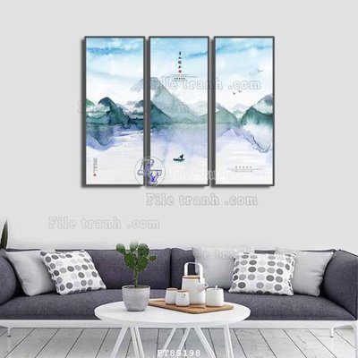 File in ấn File tranh hiện đại pha lê gương FT85198 chuyên nghiệp