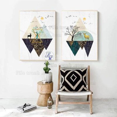 File tranh File tranh hiện đại pha lê gương FT85226 (bản gốc) treo phòng ăn