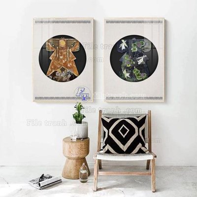 File tranh gốc in trần nhà File tranh hiện đại pha lê gương FT85236 3D