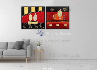 File tranh File tranh hiện đại pha lê gương FT85340 (gốc) in vải canvas