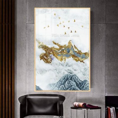 File in trần File tranh hiện đại pha lê gương FT85423 (bản gốc) đại dương