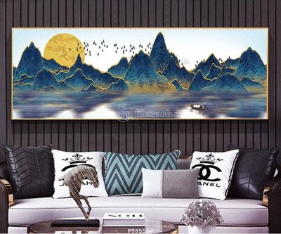 File in trần File tranh hiện đại pha lê gương FT85537 (bản gốc) hoa văn