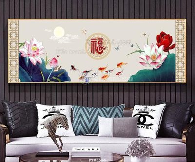 File gốc File tranh hiện đại pha lê gương FT85565 (in lụa) họa tiết 3D