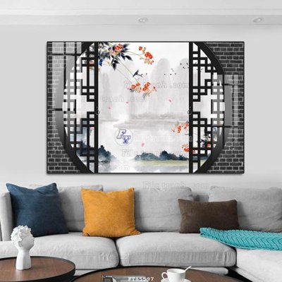 Ảnh gốc File tranh hiện đại pha lê gương FT85597 (nét căng) in mica