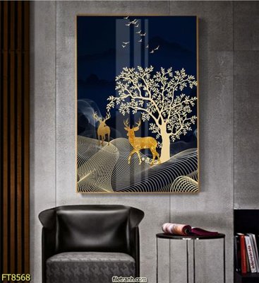 File tranh Tranh trang trí lối vào 1 tấm FT8568 (gốc) in trên kính