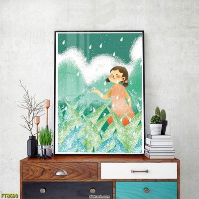 File in mica Tranh trang trí lối vào 1 tấm FT8690 (bản gốc) siêu trong