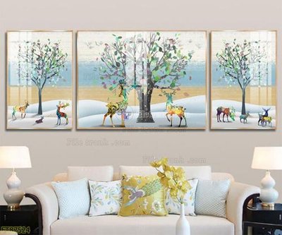 File tranh in trần Tranh treo pha lê gương FT87524 (ảnh gốc siêu nét)