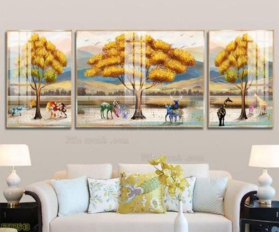 File in lụa Tranh treo pha lê gương FT87543 (tân cổ điển) Tranh treo pha lê gương FT87543