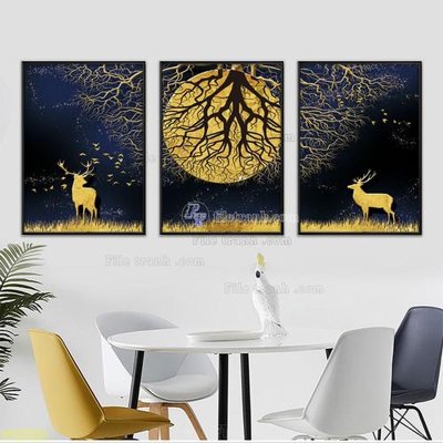 File in trần Tranh treo pha lê gương FT87660 (bản gốc) hoa văn