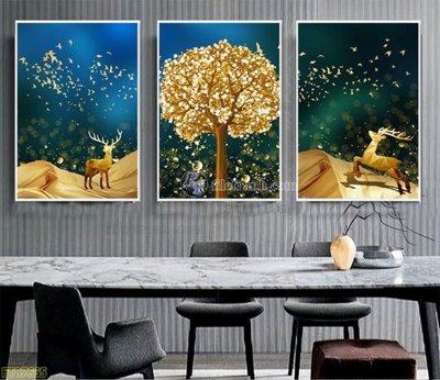 File tranh Tranh treo pha lê gương FT87665 (file gốc) chủ đề phong thủy