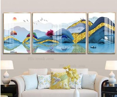 File tranh Tranh treo pha lê gương FT87782 (bản gốc) in lụa 5D