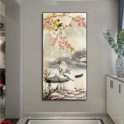 File tranh in tráng gương Tranh trang trí lối vào 1 tấm FT8916 (siêu nét)