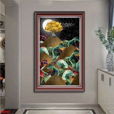 Tải file gốc in lụa Tranh trang trí lối vào 1 tấm FT8953 siêu nét