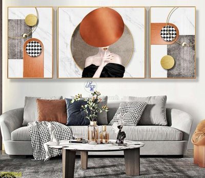 File in mica File tranh hiện đại pha lê gương FT95019 (bản gốc) làm vách ngăn