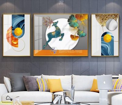 Tải file File tranh hiện đại pha lê gương FT95040 (gốc) chủ đề hoa sen