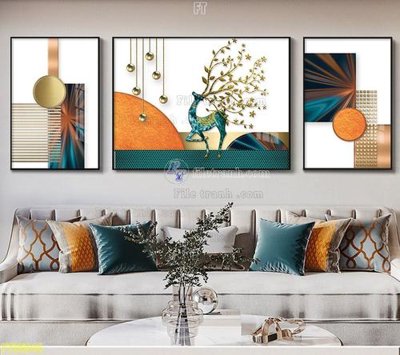 File in ấn File tranh hiện đại pha lê gương FT95046 chuyên nghiệp