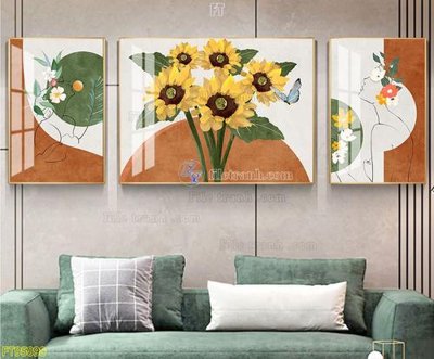 File in trần File tranh hiện đại pha lê gương FT95098 (bản gốc) mây trời