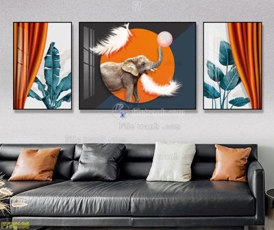 File ảnh File tranh hiện đại pha lê gương FT95106 (gốc) cho trang trí nhà hàng