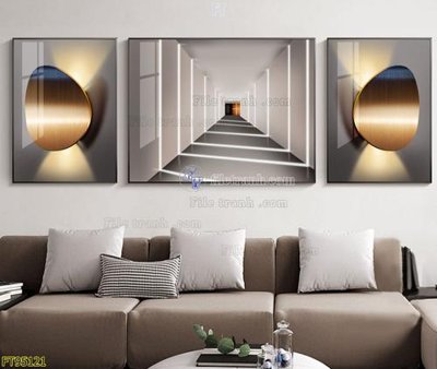 File in trần File tranh hiện đại pha lê gương FT95121 (file gốc) xuyên sáng