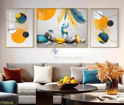 File in trần File tranh hiện đại pha lê gương FT95143 (file gốc) phong thủy