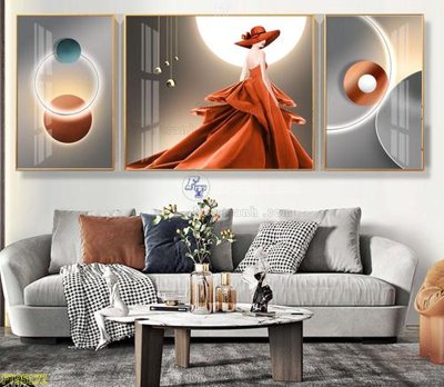 Hình ảnh file gốc in trần nhà File tranh hiện đại pha lê gương FT95172