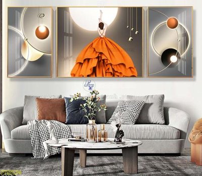 Hình ảnh file gốc in trần nhà File tranh hiện đại pha lê gương FT95174