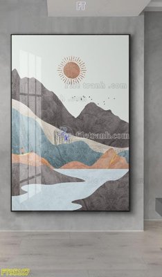 File PSD File tranh hiện đại pha lê gương FT95187 (gốc) tách lớp chi tiết