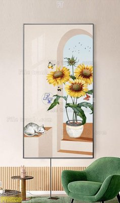 File tranh File tranh hiện đại pha lê gương FT95220 (gốc) in trên kính