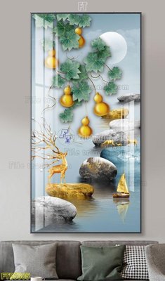 Ảnh gốc File tranh hiện đại pha lê gương FT95305 (nét căng) in mica