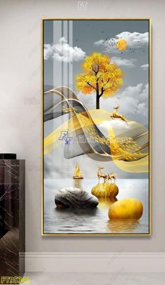 File tranh File tranh hiện đại pha lê gương FT95341 (gốc) phong cách tối giản