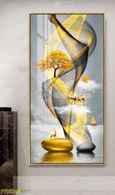 File in ấn cao cấp File tranh hiện đại pha lê gương FT95345 (file gốc)