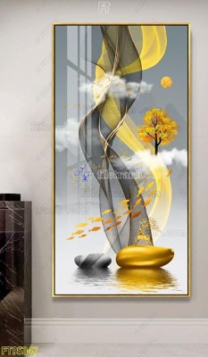 Ảnh gốc file in lụa File tranh hiện đại pha lê gương FT95347 chi tiết