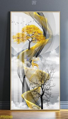 File tranh File tranh hiện đại pha lê gương FT95348 (gốc) chủ đề thành phố