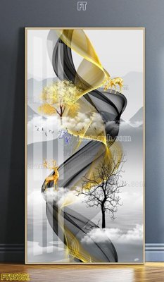 File gốc File tranh hiện đại pha lê gương FT95351 (in tráng gương) sang trọng